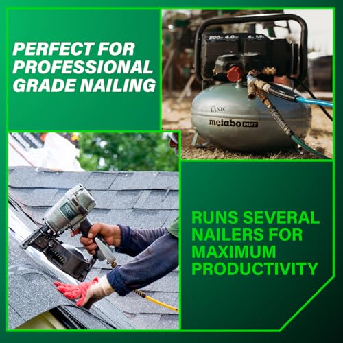 Metabo HPT Air Compressor, THE TANK, Portable Pancake Air Compressor 200 PSI, 6 Gallon Tank, Versatile for Use with Framing, Siding, Finish, Brad or Roofing Nailers, EC914S
