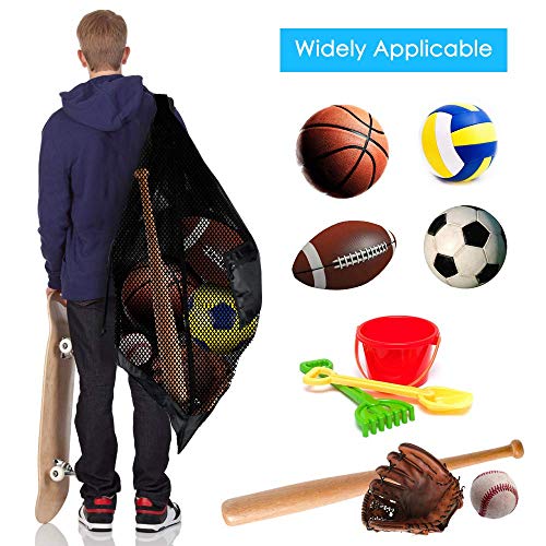 BROTOU Ball Storage Net Bags, Sports Equipment Organizer for Garage/Outdoor/Pool/Gym/Beach,Drawstring Mesh Bag for Basketball/Football/Soccer/Volleyball/Baseball/Tennis/Swimming Gear/Toys
