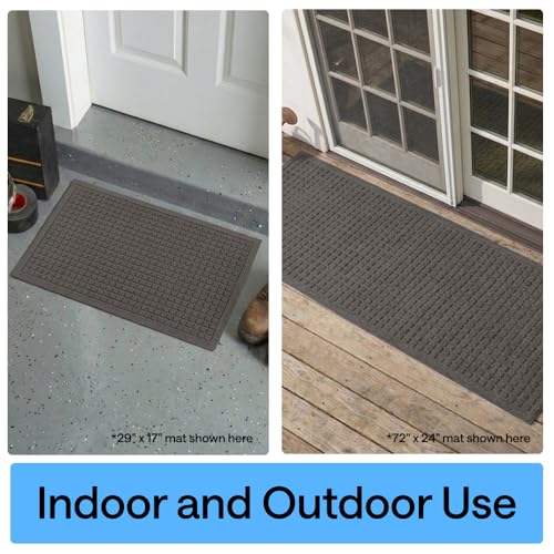 GORILLA GRIP® Ultra Absorbent Front Door Mat Outside Entrance 47x35, Traps Dirt and Moisture, HydroABSORB Indoor Outdoor Doormat Holds Up to 6 Cups Water, Stain and Fade Resistant Welcome Mat Charcoal