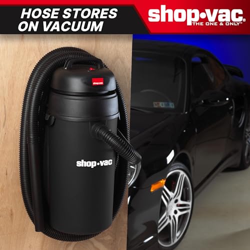 Shop-Vac 9522205 5 Gallon 5.5 Peak HP Hangup Wet/Dry Vacuum, 1.25 Inch Diameter x 18 Foot Hose, 6 Foot Cord, Wall Mount Included, Ideal for Garage, Workshop & Home