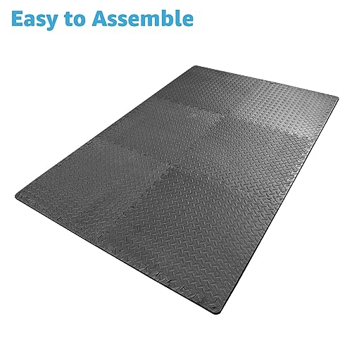 Art3d 24 Sq.Ft EVA Puzzle Exercise Mats, 24" x 24" x 1/2" Thick Foam Interlocking Tiles for Gyms, Flooring, Workout, Gym Equipment, Pack of 6