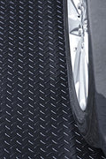 RESILIA Heavy Duty Garage Floor Runner & Protector Mat - Slip Resistant Diamond Plate PVC Mats - Water, Spill, & Stain Resistant, Black (4 feet x 8 feet), Made in The USA