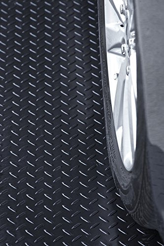 RESILIA Heavy Duty Garage Floor Runner & Protector Mat - Slip Resistant Diamond Plate PVC Mats - Water, Spill, & Stain Resistant, Black (4 feet x 8 feet), Made in The USA