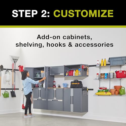Rubbermaid FastTrack Single 2-Door Cabinet, Garage Storage Systems, Garage Organization