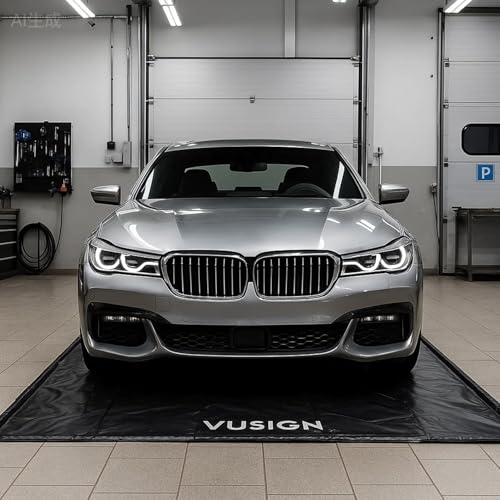 VUSIGN Containment Mat, 7'9"x16' Non-Slip Garage Floor Mat, Heavy Duty Waterproof Garage Protection from Snow Rain Mud for Cars SUVs Trucks
