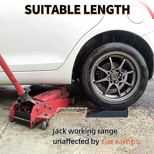 OULEME 2.44" Lift Car Ramps for Jack Support and Oil Changes, Low Profile Car Ramp for Garage, Tire Ramps for Lift Vehicle Maintenance with Anti-Slip Pads, 2 PCS