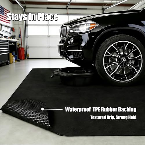 ZugGear Heavy Duty Oil Spill Mat, Garage Floor Mat for Under Car, Premium Oil Absorbent Pads, Reusable, Slip-Resistant, Waterproof Rubber Backing Contains Liquids, Protects Garage Floor(XXL-60''x72'')