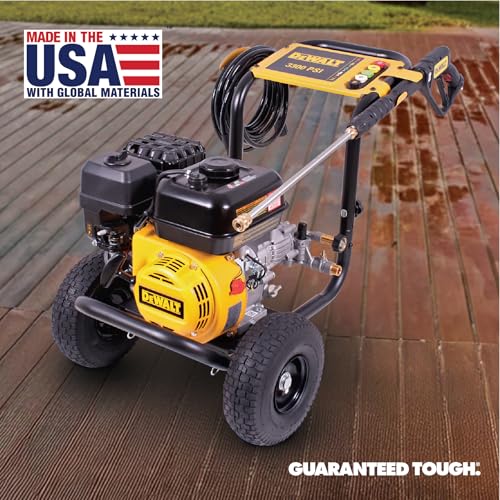 DeWalt 3300 PSI Gas Pressure Washer, 5 Nozzles, Spray Gun, Wand, 25-ft. Hose, DXPW3300-S, 49-State
