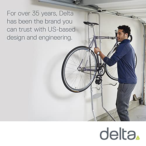 Delta Cycle Michelangelo 2 Bike Storage Rack - Gravity Fully Adjustable Bike Storage Garage For Road, MTB, and Hybrid Bicycles - Vertical Bike Rack Holds Up To 80 lbs