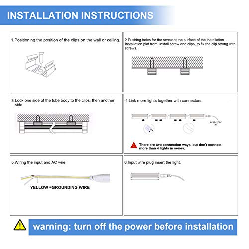 10-Pack 8ft LED Shop Light Fixture - 90W T8 Integrated LED Tube Light - 6500K 12000LM V-Shape Linkable - High Output - Clear Cover - Plug and Play - 270 Degree Lighting for Garage, Shop, Barn