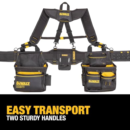 DEWALT Professional Tool Belt Organizer With Suspenders and 25 Pockets, Heavy Duty Construction (DWST540602)