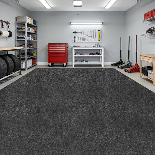 Large Garage Floor Mat 7.5 x 8.6 FT – Heavy Duty Oil Absorbent Parking Mat with Waterproof Non-Slip Backing,Reusable Washable Floor Protector for Garage,Driveway, Workshop & SUV,Velcro Included