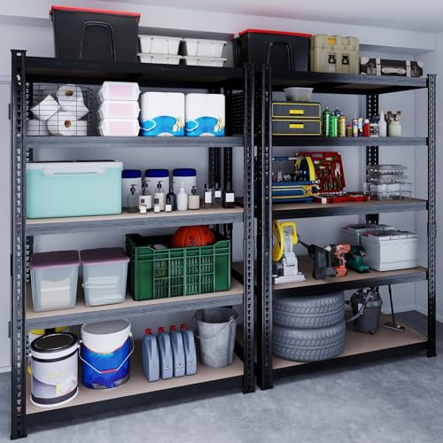 ZEUKMXOO 78'' H Garage Storage Shelves, Shelving Units and Storage, Heavy Duty Garage Shelving, Metal Shelves for Basement, Warehouse, Pantry, Kitchen, 78''H x 40''W x 16''D, 2200 LBS