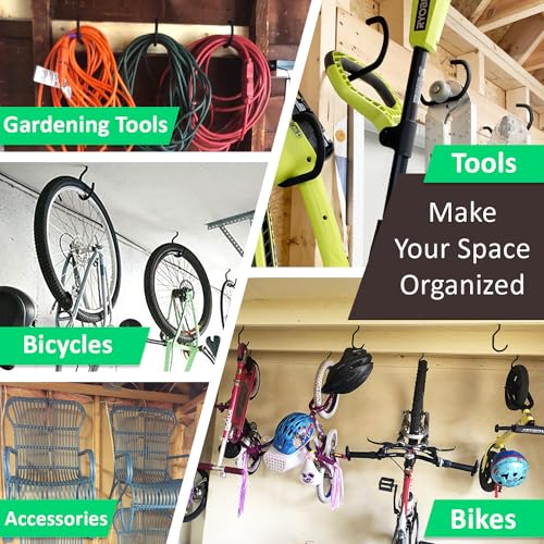 Etoolia 6 Pack Heavy Duty Garage Bike Storage and Utility Hooks-5.7 Inches for Garage Wall and Ceiling-Garage Hooks for Hanging Bicycle,Hose,Cords,and Garden Tools