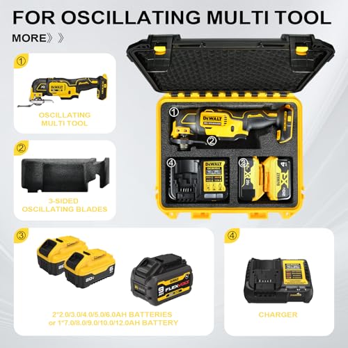 Case for Dewalt Oscillating Multi Tool: Hard Carrying Case Storage Organizer Tool Box for Dewalt 20V Max Cordless Multitool Oscillating DCS356 | DCS354 | DCS353 | Battery | Charger | Tool Accessories