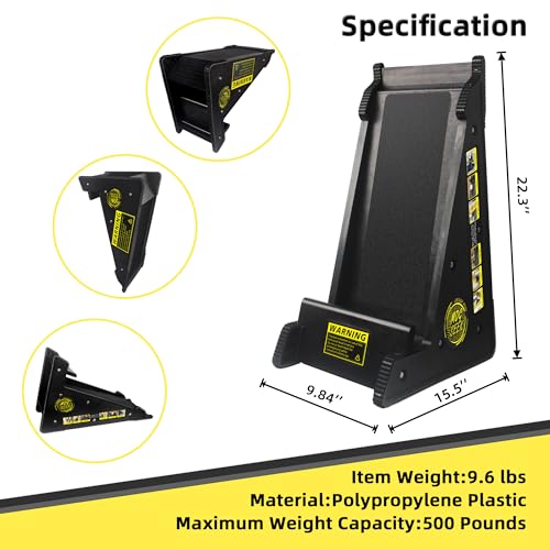 Ladder Leveler, Pitch Hopper, Ladder Stabilizer with Storage, Ladder Levelers for Stairs and Extension Ladders, Easy to Use, Conquer Uneven Ground (Regular Black)