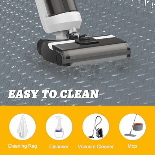 7.5x25 FT Garage Floor Mat, 2.8mm Thickened Flooring Roll Under Car Mat with 20Pcs Tapes, Diamond Plate, Non-Slip Floor Protector Mat for Trailer, Garage, Warehouse, Gyms, Trailer, Gray