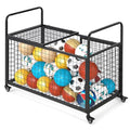AECOJOY Ball Cart Storage, Extra Large Rolling Basketball Bin with Wheels for Garage, School, Gym, Sports Equipment and Toy Organizer, Indoor & Outdoor