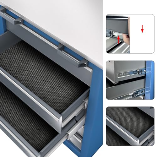 LARBANKE 3 Different Types Tool Chest Combination,Rolling Tool Chest with Stainless Countertop,Tool Cabinet with Connection Buckle,Wheels and Foot Pads,Portable Tool Box Inside