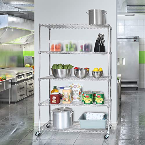 Seville Classics UltraDurable Heavy Duty NSF Solid Steel Wire Rack Storage Unit Organizer & UltraDurable Heavy Duty NSF Solid Steel Wire Rack Storage Unit Organizer