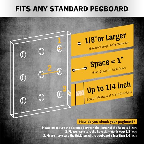 ELEAD Pegboard Bins Organizer Set 12-Pack - Durable Storage Tray for Screws, Nuts, Bolts, Hardware, Crafts, Accessories | Fits Standard Pegboards | 16 Labels for Garage Workshop Craft Room