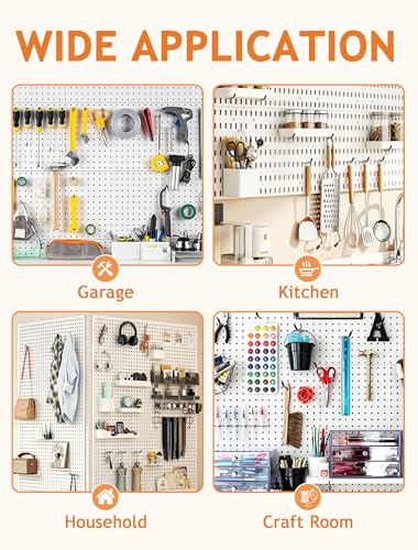 FEAOXYO 60 PCS 2 Inch Pegboard Hooks, Heavy Duty Peg Board Organizer Accessories, Tool Hangers Fit 1/4" Pegboard, Perfect for Garage Storage, Workshop, Craft Room and Wall Hanging Tool