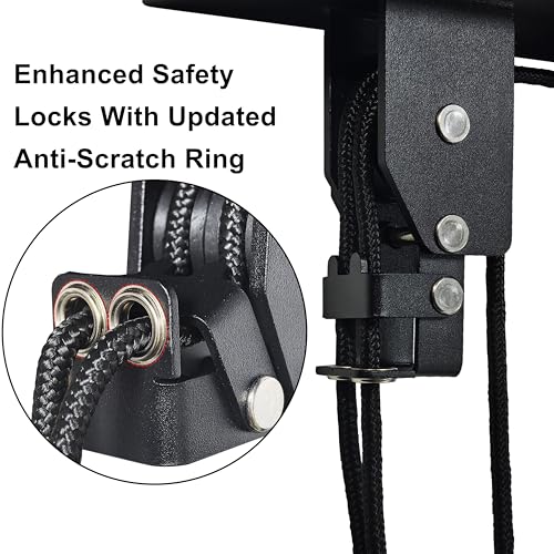 TRUSOON Kayak Hoist, Heavy Duty Kayak Pulley System for Garage Ceiling, Hold Up to 150 lbs Capacity, Canoe Garage Lift Storage System, Fit 10-18 Foot Ceilings, Black