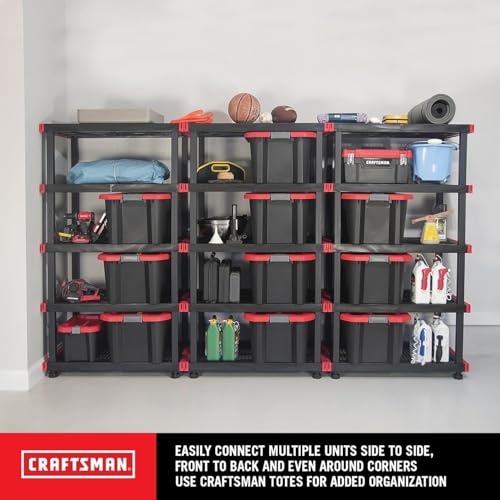 CX Craftsman 5-Tier Highly Durable Storage Rack, 5 Shelves That Support up to 200lbs/shelf, Organization and Storage, Weather-Resistant Design, Easy Assembly, American Made (72.3”H x 40”W x 24”D)