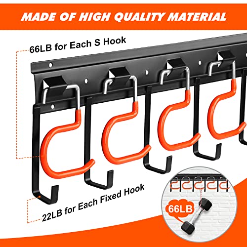 TVKB 68'' All Metal Garden Tool Organizer Adjustable Garage Tool Organizer Wall Mount Garage Organizers and Storage with Heavy Duty Hooks Tool Hangers for Garage Wall, Shed, Garden