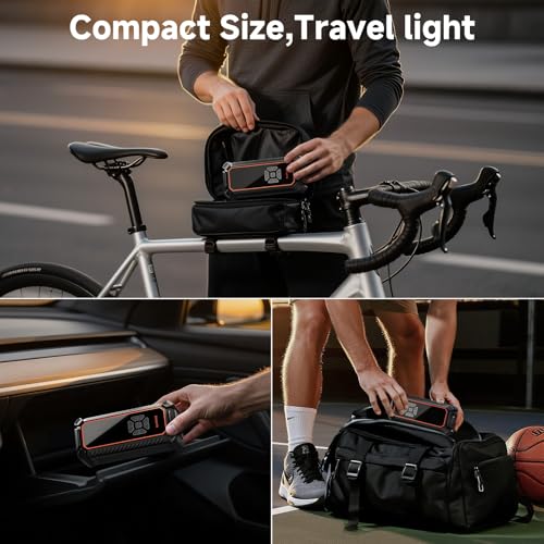 OlarHike Tire Inflator Portable Air Compressor, Lightning-Fast Inflation, Dual Power - 6000mAh & 12V DC, Cordless Air Pump for Car Tires, Bikes, Motorcycle, Balls with LED & Digital Pressure Gauge