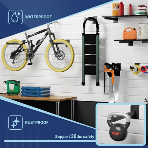 SINCHEEWAY 16 Pack Heavy Duty Tube Slatwall Shelf Brackets, Metal Tubular Slat Wall Brackets with Lip, Slatwall Accessories for Garage, Retail, and Home Storage