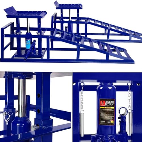 2 Pack Hydraulic Car Service Ramps,Low Profile Car Lift Service Ramps