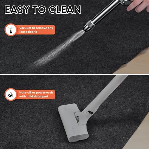 JERIA 2 Pcs 36 X 60 Inch Oil Spill Mat for Under Car Driveway,Oil Leaks Absorbent Oil Pad,Tape Rubber Mat Garage Floor with 16 PCS Tapes