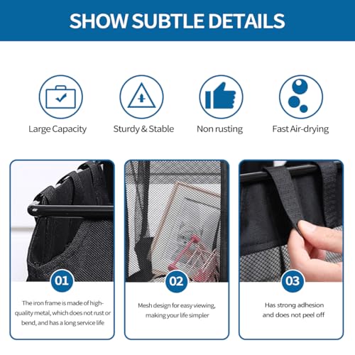 2Pcs Large Slatwall Baskets Mesh Slatwall Baskets with Zipper Mounted Storage Baskets Hanging Slatwall Accessories for Shops Rooms Storage Display Organizing(16 * 12 * 16inch)