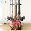 Ghosthorn Fishing Rod Holders for Garage, Fishing Gear and Equipment Tackle Storage Cart Pole Rod Rack, Hold up to 16 Rods, 360 Degree Rotating, Wood