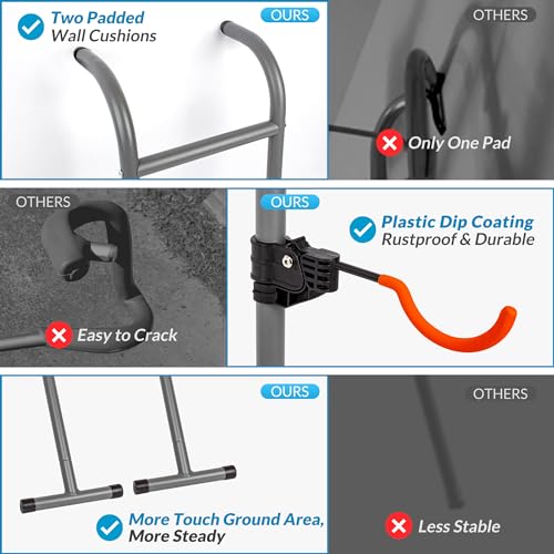 Suchtale 2 Bike Rack, Bicycle Rack, Bike Storage Rack for Garage, Gravity Bike Stand, Indoor Bike Organizer, Floor Vertical Bicycle Holder, Adjustable Wall Mount Cycle Hanger for Road Mountain Bikes