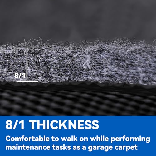 Evercomfy Garage Floor Mat, 8.8 x 22 Ft Waterproof Mat with Non-Slip Backing, Reusable Absorbent Surface, Easy Clean Floor Protector Oil Spill Mats for Garage, Driveway, Workshop