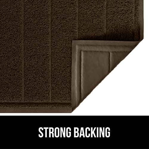 GORILLA GRIP Dirt Grabber Indoor Outdoor Door Mat, 47x35, Durable Mesh Weave Dirt Trapper Doormat for Outside Entrance, High Traffic Mud Scraper, Low Profile for Entry, Heavy Duty Welcome Mat, Brown