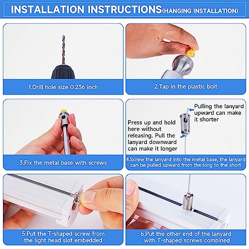8FT U Shape 125W Integrated LED Tube Light, 6500K Clear White, 20000LM Super Bright, Flush Mount/Hanging, Linkable Shop Lights for Garage Workshop, Plug&Play, 8 Pack