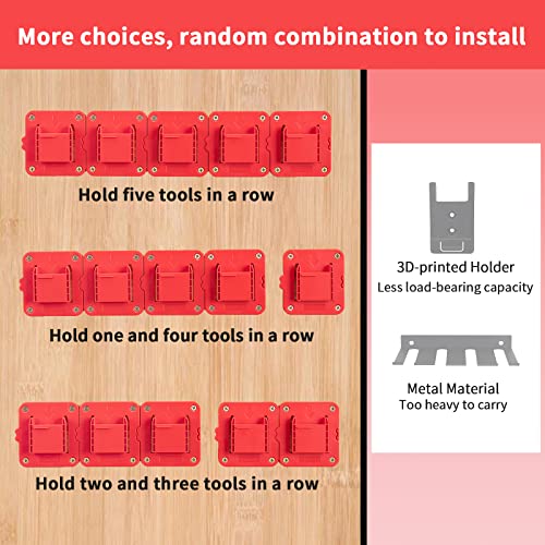 Tool Drill Mount Holder Compatible for Craftsman 20V Li-ion Drills, Heavy Duty ABS Tools Wall Dock Hanger for Garage, Workshop, Work Truck, 20 Screws, 5 Packs (No Tool)
