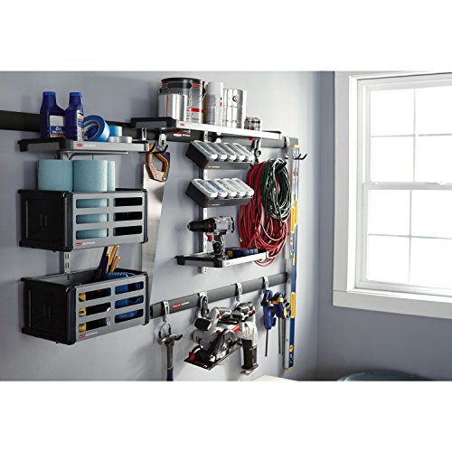 Rubbermaid FastTrack Rail Access Bin Garage Organization Bin for Sports Equipment/Gardening Supplies/Shed/Home/Garage/Item Storage
