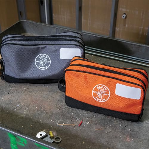 Klein Tools Tool Pouch, Dual Compartments, Heavy-Duty Tool Bag Organizer, Multipurpose Bag
