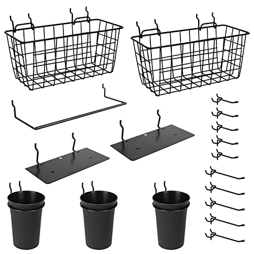 G.CORE Pegboard Organizer Accessories 18 Pack, Peg Board Hooks Assortment Organizer Accessory, Various Tools Storage Arrange System Kit for Garage Craft Workshop Workbench Hobby Office