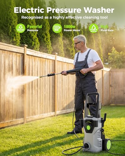 KVAOK Pressure Washer, Power Washers 4800PSI 2.6GPM with 4 Quick Connect Nozzles, High Pressure Washer for Cars, Fences, Patios, Decks, Boats, Home Use