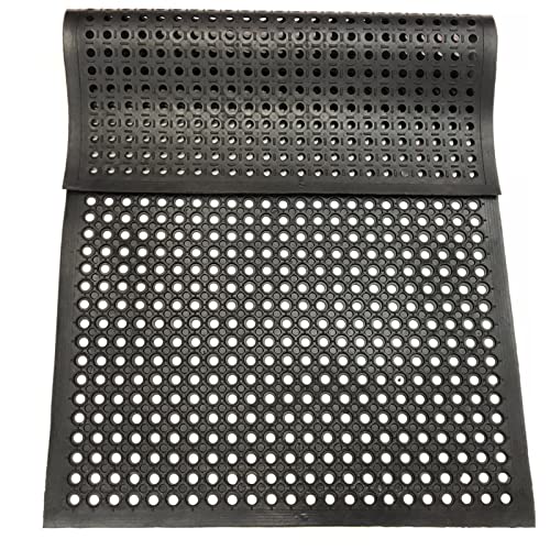 Uniboho Outdoor Rubber Floor Mats Anti Slip Restaurant Commercial Kitchen Rubber Drainage Mat 60 x 35 Heavy Duty Mat for Garage Garden Indoor Outside Industral Pool Entrance Bar Wet Area