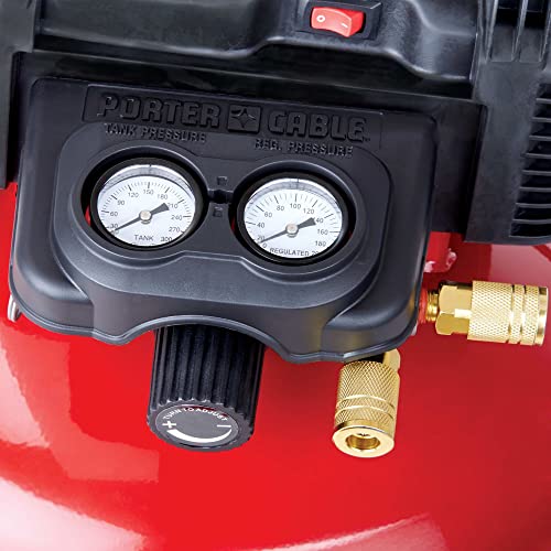 PORTER-CABLE Portable Pancake Air Compressor with Oil-Free Maintenance-Free Pump for Wood Working, Roofing, Home, Jobsite and More: 6 Gallon, 150 Max PSI, 2.6 CFM @ 90 PSI