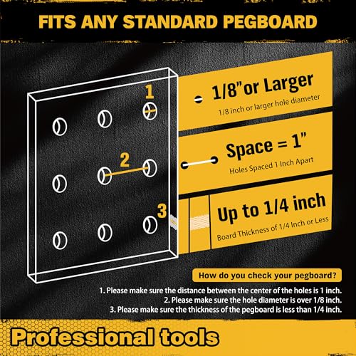 ELEAD Pegboard Bins Organizer Set 24-Pack - Durable Storage Tray for Screws, Nuts, Bolts, Hardware, Crafts, Accessories | Fits Standard Pegboards | 24 Labels for Garage Workshop Craft Room