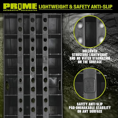 PR1ME Portable Car Ramps -9500lb GVW Capacity，2 Pack Drive Up Car Truck Vehicle Lifts for Home Garage Maintenance, Oil Changes