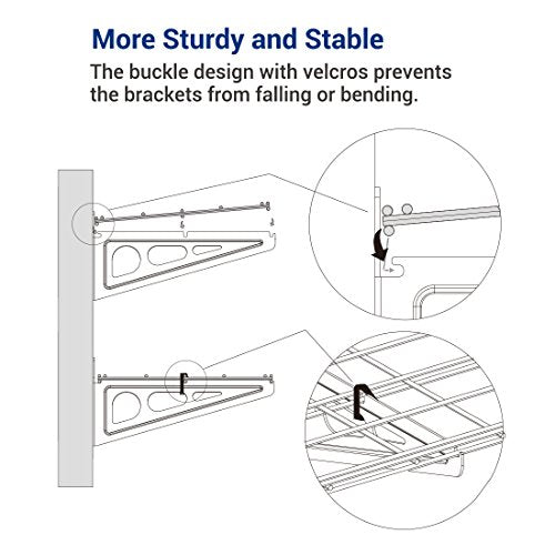 FLEXIMOUNTS WR14-SBA 1' x 4' Wall Shelf Garage Storage Rack (2 Pack), White, 12" x 48"