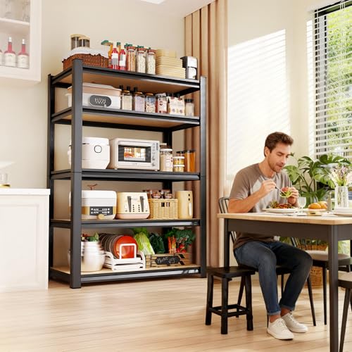 71"H-35"W Garage Shelving-2050LBS 5 Tier Storage Shelves,Adjustable Heavy Duty Metal Shelving Unit and Storage Large Rack,Utility Steel Shelf For Shop Warehouse Industrial Pantry Basement